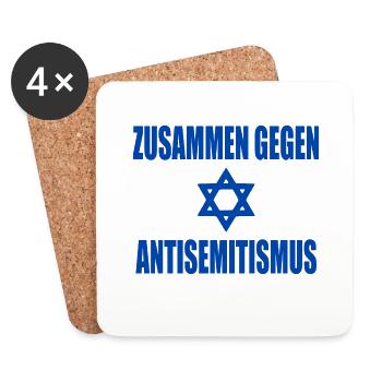 zusammen gegen antisemitismus - Untersetzer (4er-Set) - Weiß - Vorne