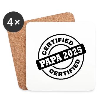 Papa 2025 - Dessous de verre (lot de 4) - blanc - Devant