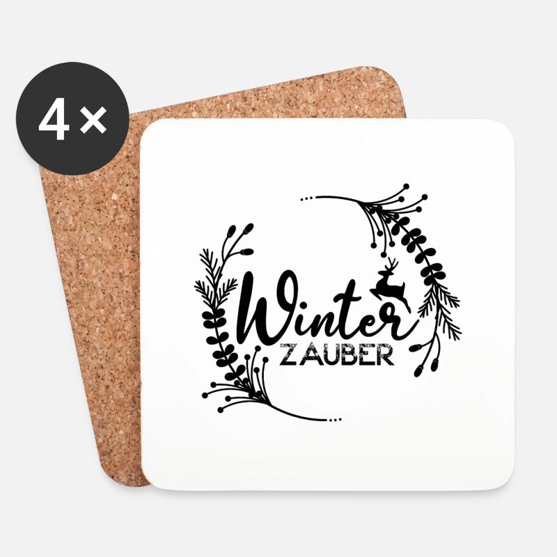 Winter Zauber - Untersetzer (4er-Set) - Weiß