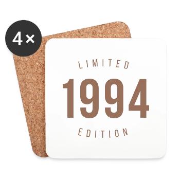 1994 Limited Edition Retro Style Birthday Gift - Coasters (set of 4) - white - Front