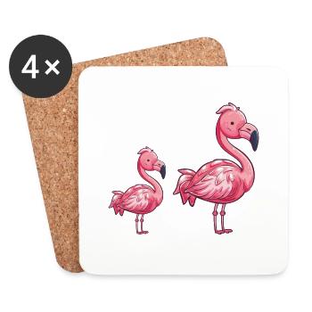 Flamingo Comic - Coasters (set of 4) - white - Front
