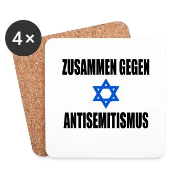 zusammen gegen antisemitismus - Untersetzer (4er-Set) - Weiß - Vorne