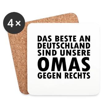 Das beste an deutschland sind omas gegen rechts - Untersetzer (4er-Set) - Weiß - Vorne