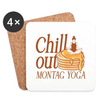 Chill Out Montag Yoga - Untersetzer (4er-Set) - Weiß - Vorne