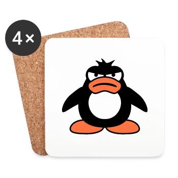 Penguin Angry Unhappy Bad Mood - Coasters (set of 4) - white - Front