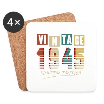 Vintage 1945: Limited Edition - 80th Anniversary. - Coasters (set of 4) - white - Front