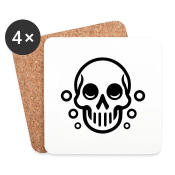 Bubble Skull - Comic Design - Coasters (set of 4) - white - Front