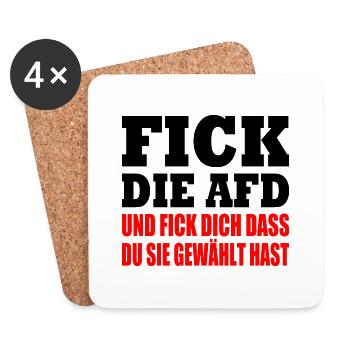 Fuck the AfD - Coasters (set of 4) - white - Front