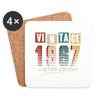 Vintage 1967: Limited Edition - 58th Anniversary. - Coasters (set of 4) - white - Front