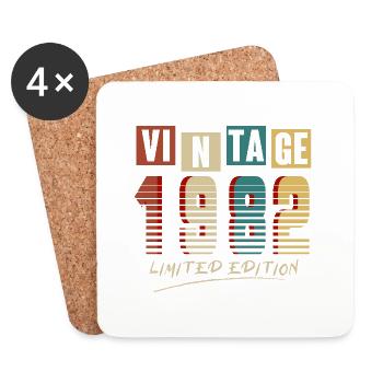 Vintage 1982: Limited Edition - 43rd Anniversary. - Coasters (set of 4) - white - Front