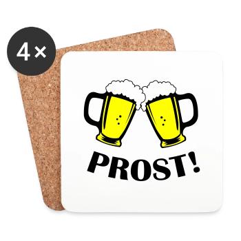 Santé de la bière - Dessous de verre (lot de 4) - blanc - Devant