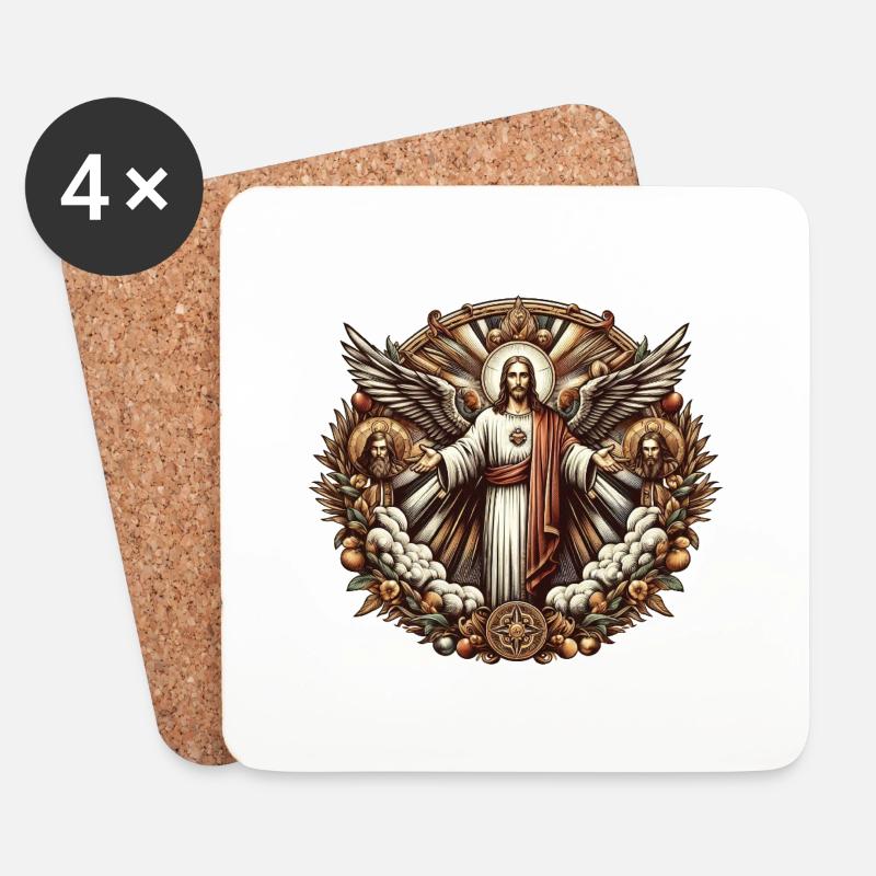 Jesus Christ Logo - Untersetzer (4er-Set) - Weiß