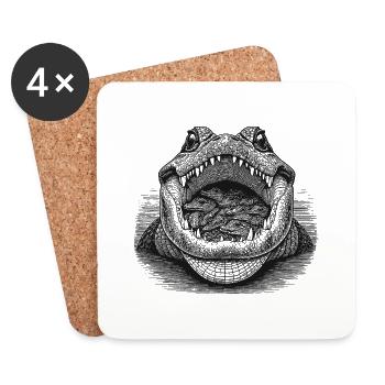 Crocodile - Coasters (set of 4) - white - Front