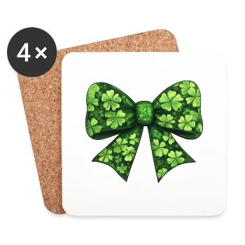 Bow St Patrick's Day Shamrock Luck - Coasters (set of 4) - white - Front