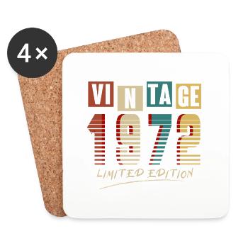 Vintage 1972 : Edition Limitée - 53e anniversaire. - Dessous de verre (lot de 4) - blanc - Devant