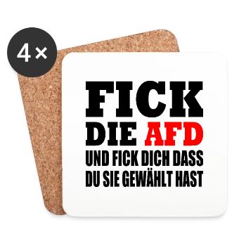 Fuck afd - Untersetzer (4er-Set) - Weiß - Vorne