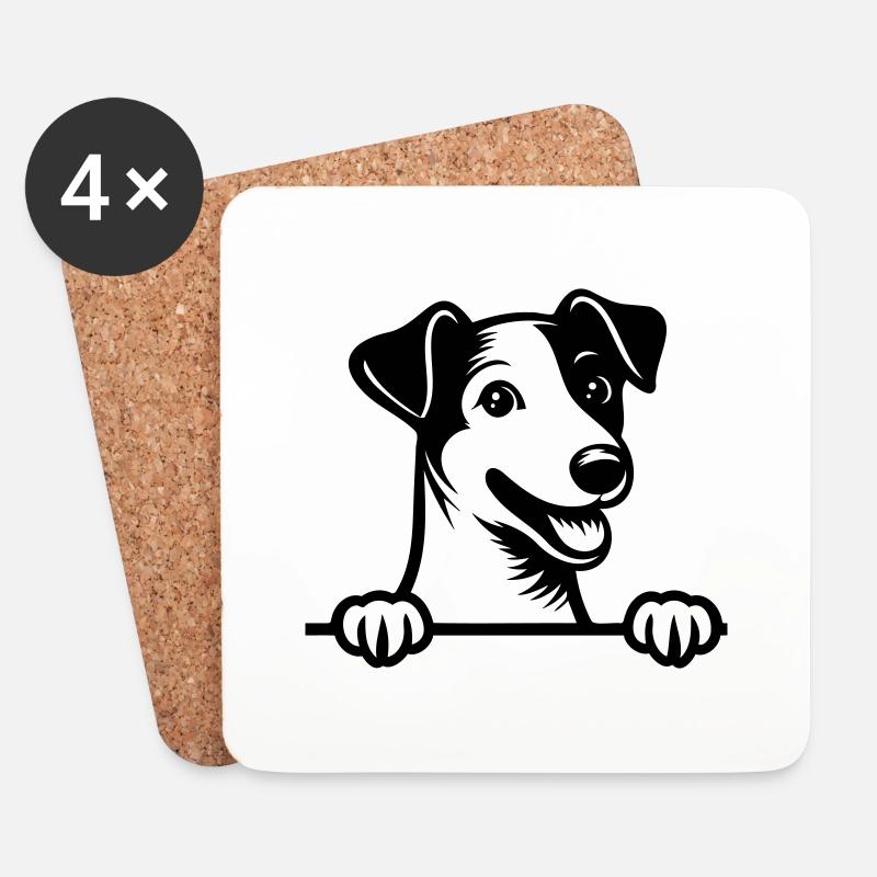 Jack Russel Terrier - Untersetzer (4er-Set) - Weiß