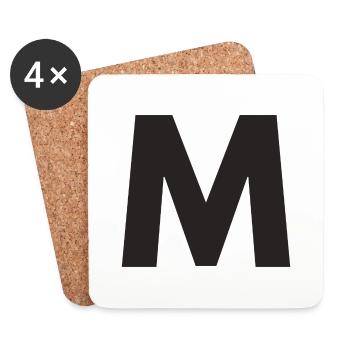 M - Coasters (set of 4) - white - Front