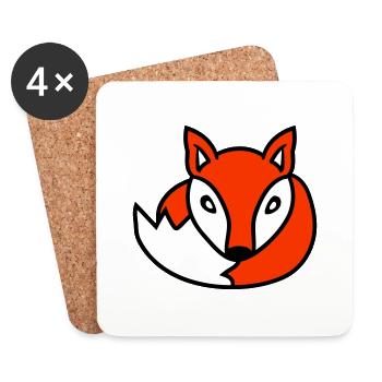 Fox Red Fox Wild Animal Clever Forest Inhabitants - Coasters (set of 4) - white - Front