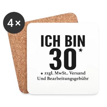 I'm 30+ funny saying for cool people - Coasters (set of 4) - white - Front