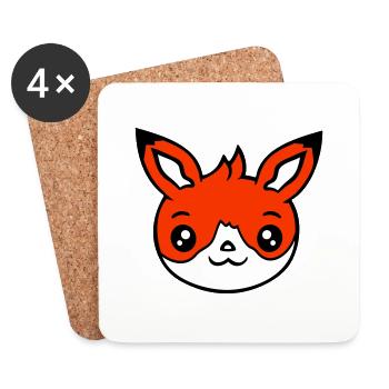 Fox Red Fox Wild Animal Clever Forest Inhabitants - Coasters (set of 4) - white - Front