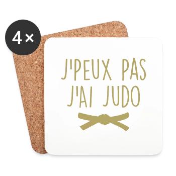 J Peux Pas J Ai Judo - Dessous de verre (lot de 4) - blanc - Devant