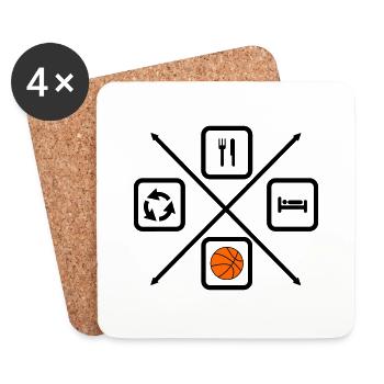 Life cycle of a basketball player,Basketball - Coasters (set of 4) - white - Front