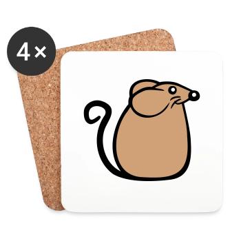 Maus Mäuschen Süße Kleine Ratte Nager Freundlich - Untersetzer (4er-Set) - Weiß - Vorne