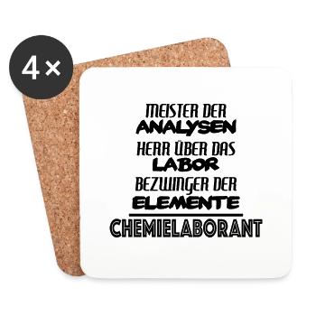 Chemielaborant - Meister der Analysen, Labor - Untersetzer (4er-Set) - Weiß - Vorne