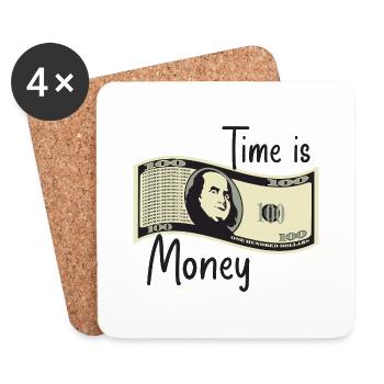 Time is money - Coasters (set of 4) - white - Front