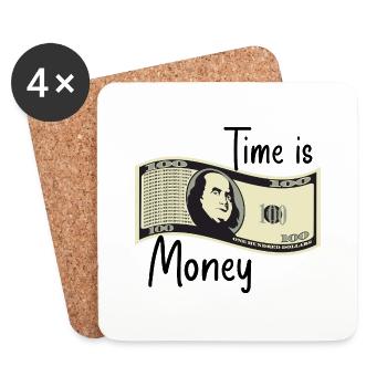Time is money - Coasters (set of 4) - white - Front