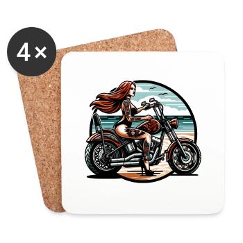 Motorrad Motorcycle.motocross dirtbike - Untersetzer (4er-Set) - Weiß - Vorne