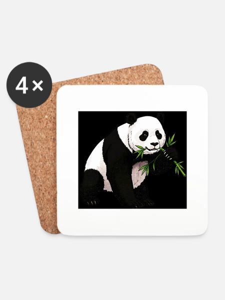 Panda - Untersetzer (4er-Set) - Weiß