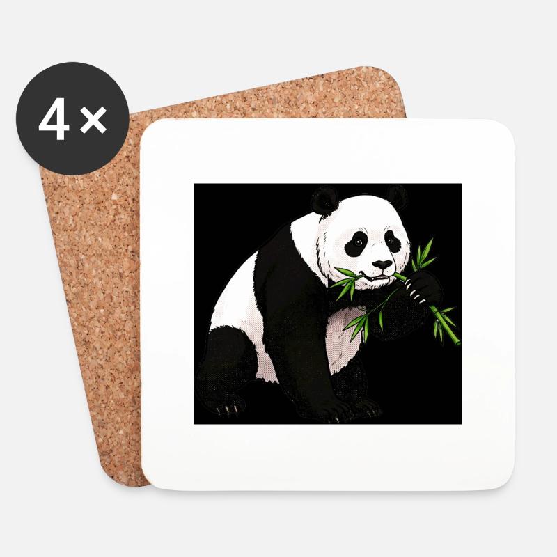 Panda - Untersetzer (4er-Set) - Weiß