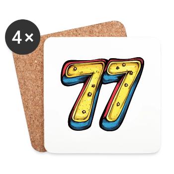 77 Number Multicolored - Coasters (set of 4) - white - Front