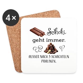 Schoki Pralinen sw - Untersetzer (4er-Set) - Weiß - Vorne