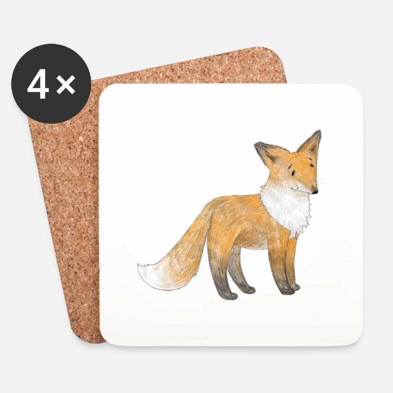 Ein kleiner Fuchs - Untersetzer (4er-Set) - Weiß