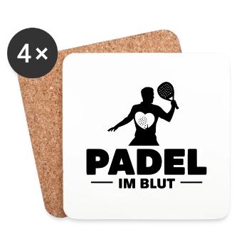 Padel im Blut 2 - Untersetzer (4er-Set) - Weiß - Vorne