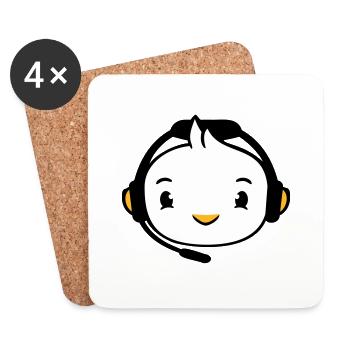 Duck Gamer Gaming Voix Chat Casque Console Jeu - Dessous de verre (lot de 4) - blanc - Devant