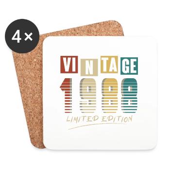 1988 Vintage 1988 born in 1988 Birthday. Year 2 - Coasters (set of 4) - white - Front