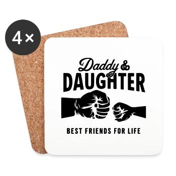 père fille meilleurs amis pour la vie - Dessous de verre (lot de 4) - blanc - Devant