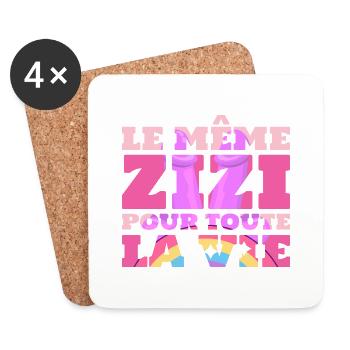 LE MEME ZIZI POUR TOUTE LA VIE EVJF FUTURE MARIÉE - Dessous de verre (lot de 4) - blanc - Devant