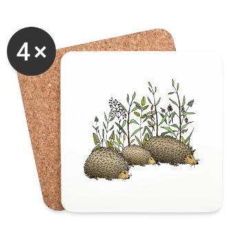 Igel - Untersetzer (4er-Set) - Weiß - Vorne