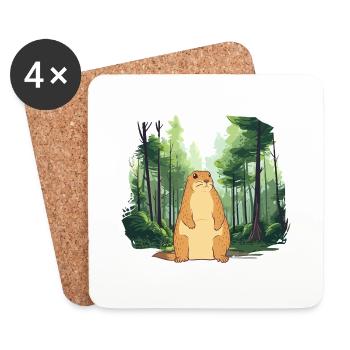 Starke Murmeltier-Naturlandschaft - Untersetzer (4er-Set) - Weiß - Vorne