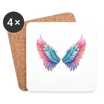 angelwings,engelsflügel,graffiti,malerei,bunt - Untersetzer (4er-Set) - Weiß - Vorne