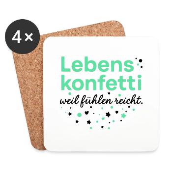 Lebenskonfetti - Was uns Frauen gefällt :-) - Untersetzer (4er-Set) - Weiß - Vorne