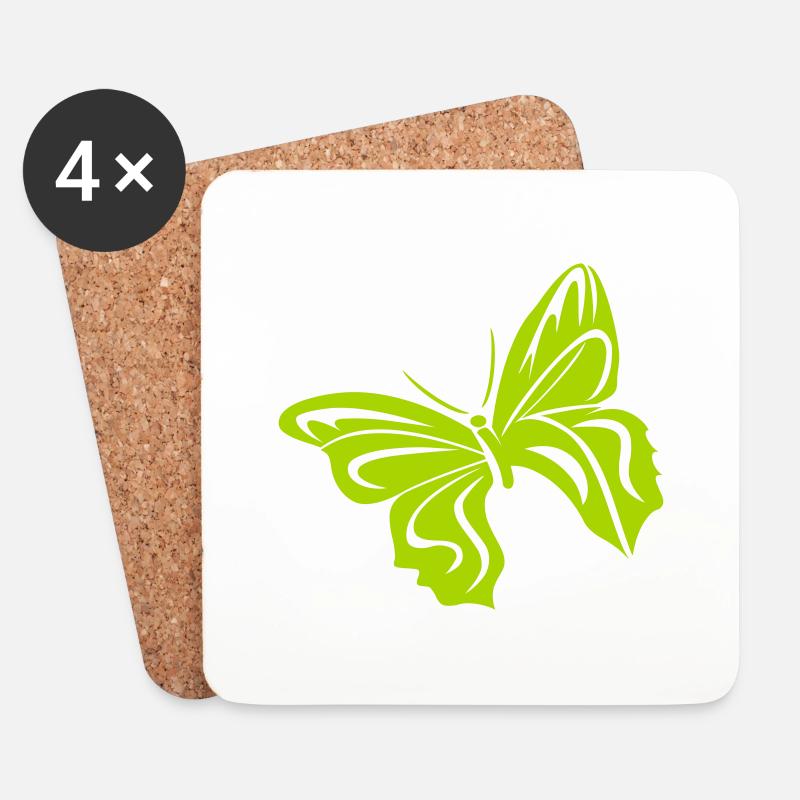 schmetterling - Untersetzer (4er-Set) - Weiß