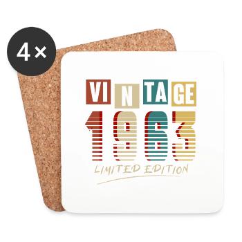 Vintage 1963 : Edition Limitée - 62e anniversaire. - Dessous de verre (lot de 4) - blanc - Devant
