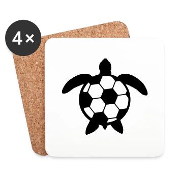 Wasserschildkröte Fußball Sport Hobby Verein Fan - Untersetzer (4er-Set) - Weiß - Vorne