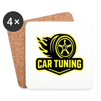 Auto Tuning Autoreifen - Untersetzer (4er-Set) - Weiß - Vorne
